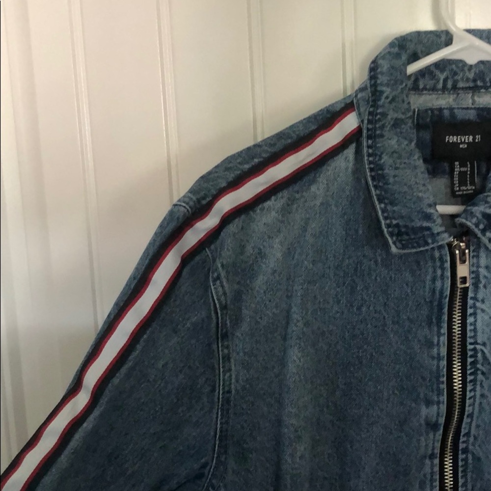 Striped denim jacket